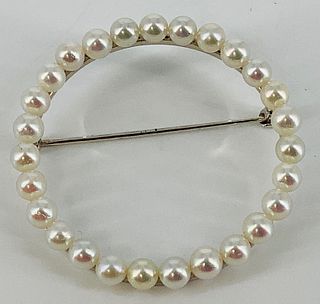 14kt White Gold & Pearl Pin