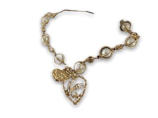 14kt Yellow Gold Bracelet With Pearls & Charms