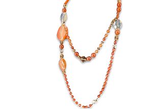 Agate/Carnelian Stone Fashion Necklace