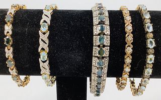 Five Bracelets With Gemstones
