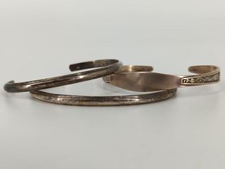 Three Sterling Silver Bracelets