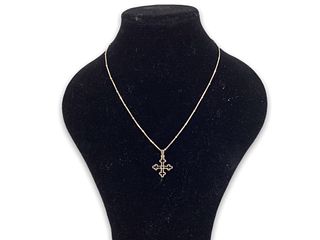 Sterling Chain With Greek Cross Pendant