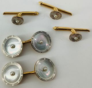 Vintage 14kt Gold Cufflinks and Slide Buttons