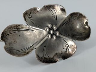Vintage Sterling Silver Flower Pin