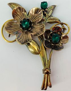 Sterling/Vermeil Pin with Crystals