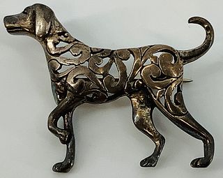 Sterling Silver Dog Pin