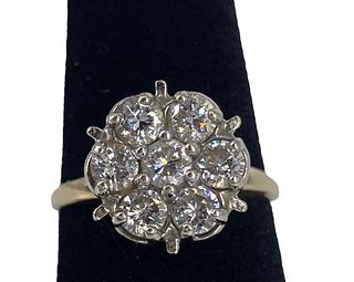 14kt Yellow Gold and Diamond Cluster Ring