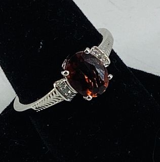 Garnet Solitaire Ring