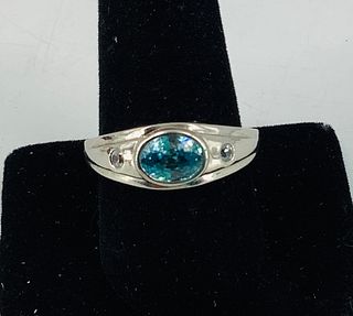 Topaz and White Sapphire Ring
