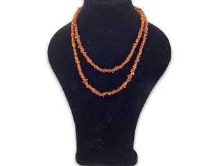 Amber Chip Strand Necklace