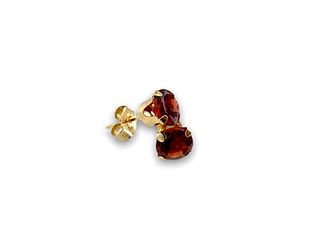 Gold-Filled Garnet Gemstone Solitaire Earrings