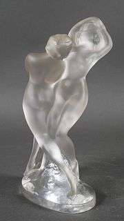 Lalique DEUX DANSEUSES Nudes Crystal Figurines