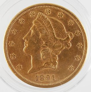 1891-S Liberty Head US $20 Gold Coin