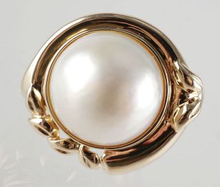 14K Akoya Pearl Ring Size 7.25