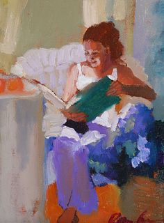 SALLY ROSENBAUM, O/B, Young Girl Reading