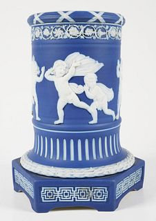 Antique Wedgwood Blue Jasperware Vase Stand