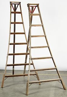 2 Vintage Orchard Ladders