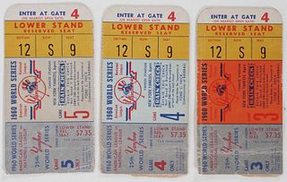 (3) MLB World Series Tickets from 1960