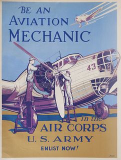WWII Enlistment POSTER Aircraft Mechanic