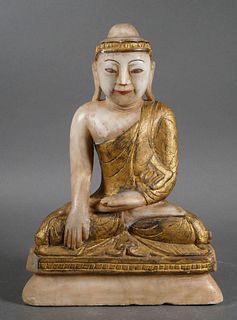 Antique Tibetan Marble Buddha Statue