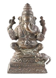 Old Bronze Miniature of Ganesha