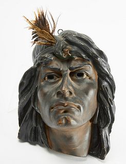 Painted Chalk Native American Head�
