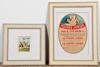 2 Framed Vintage Early 20th c. Advertisements