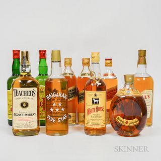 Mixed Scotch, 1960s-1970s, 10 bottles