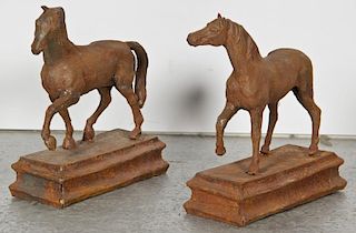 Pair of Decorative Cast Iron Horses