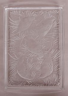 A Large Lalique Perdrix Vanity Tray