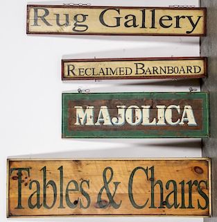 4 Decorative Painted Wood Signs