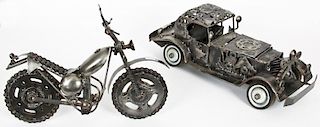 Decorator Lot of 2 Found Object Vehicles