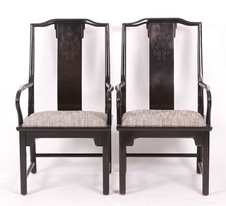 A Pair Of Chinese Style Armchairs