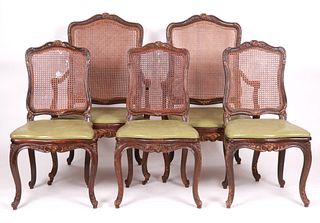 A Set of Five French Provincial Style Chairs