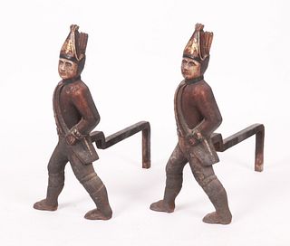 A Pair Of 19th Century Hessian Andirons