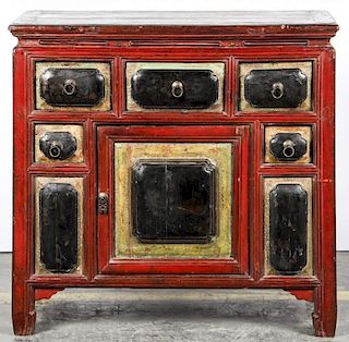 Chinese Polychrome Cabinet