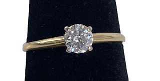 14kt Yellow Gold Diamond Solitaire Ring