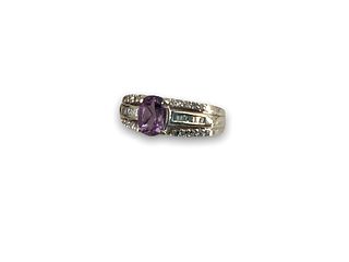 18kt Gold, Amethyst and Diamond Ring