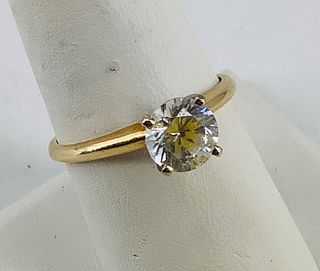 14kt Gold and CZ Stone Solitaire Ring