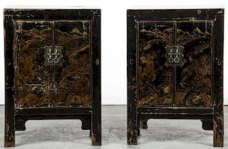 Pair Chinese Lacquer Cabinets