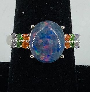 Sterling & Opal Ring