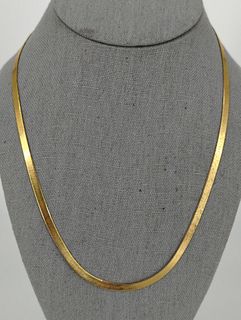 14kt Yellow Gold Herringbone Chain Necklace