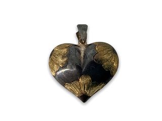 Silver Puffed Heart Pendant