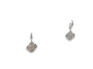 Sterling and CZ Stone Dangle Earrings