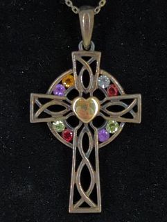 Sterling Chain Necklace & Cross Pendant
