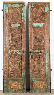 Pair of Antique Indian Teak Doors