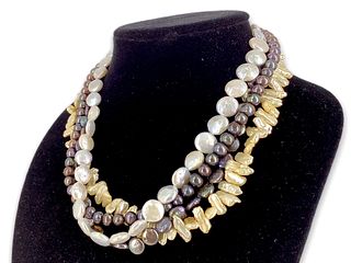 Unique Multi-Strand Pearl Necklace