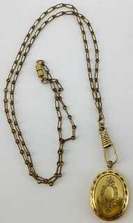 Vintage Gold Plated Necklace & Pendant