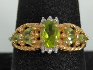 10kt Yellow Gold Diamond & Gemstone Ring