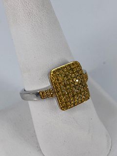 Yellow Diamond Cocktail Ring